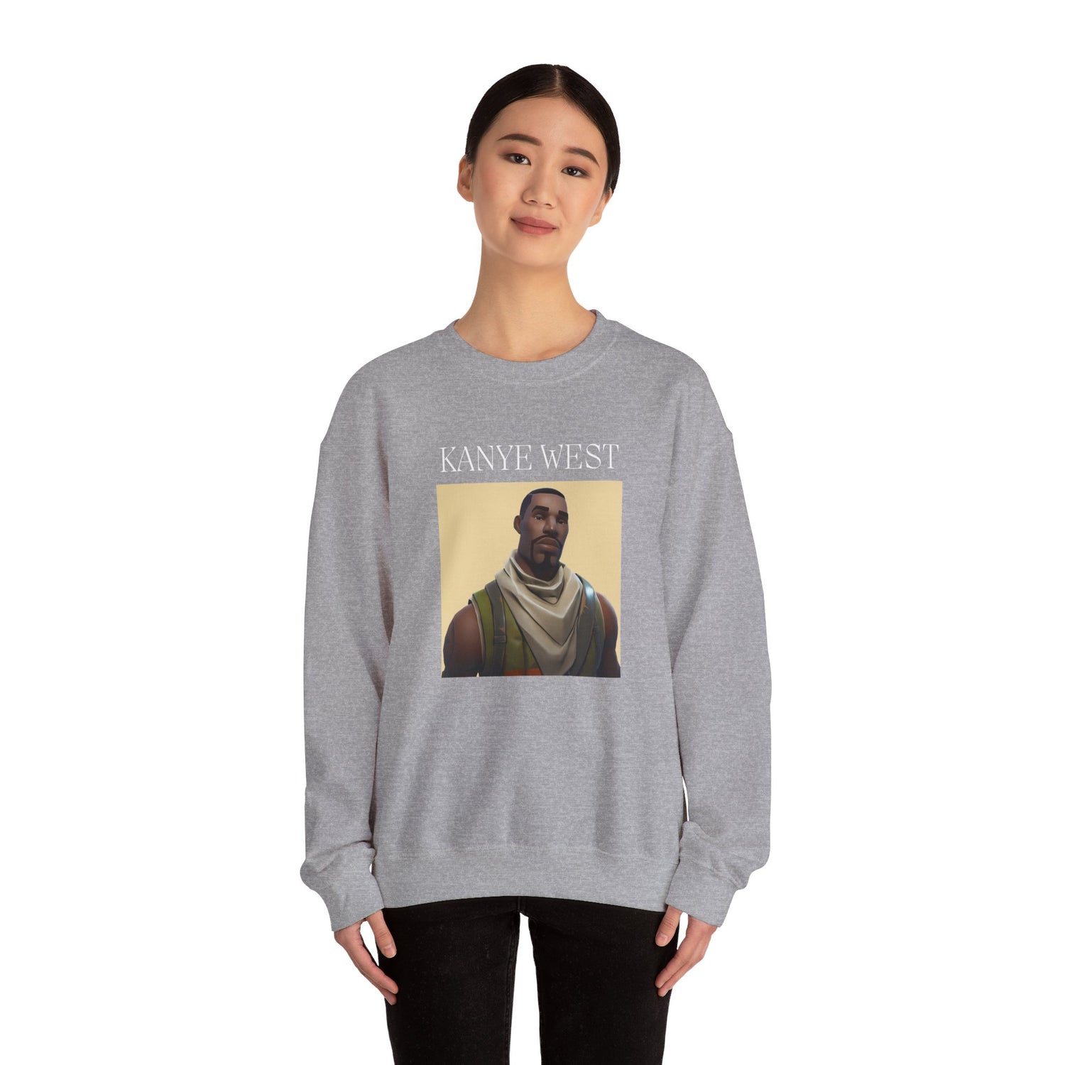 Kanye West Fortnite Fun Unisex Sweatshirt, Heavy Blend™ Crewneck Featuring Meme Graphics, Gamer &amp; Music Fan Merch